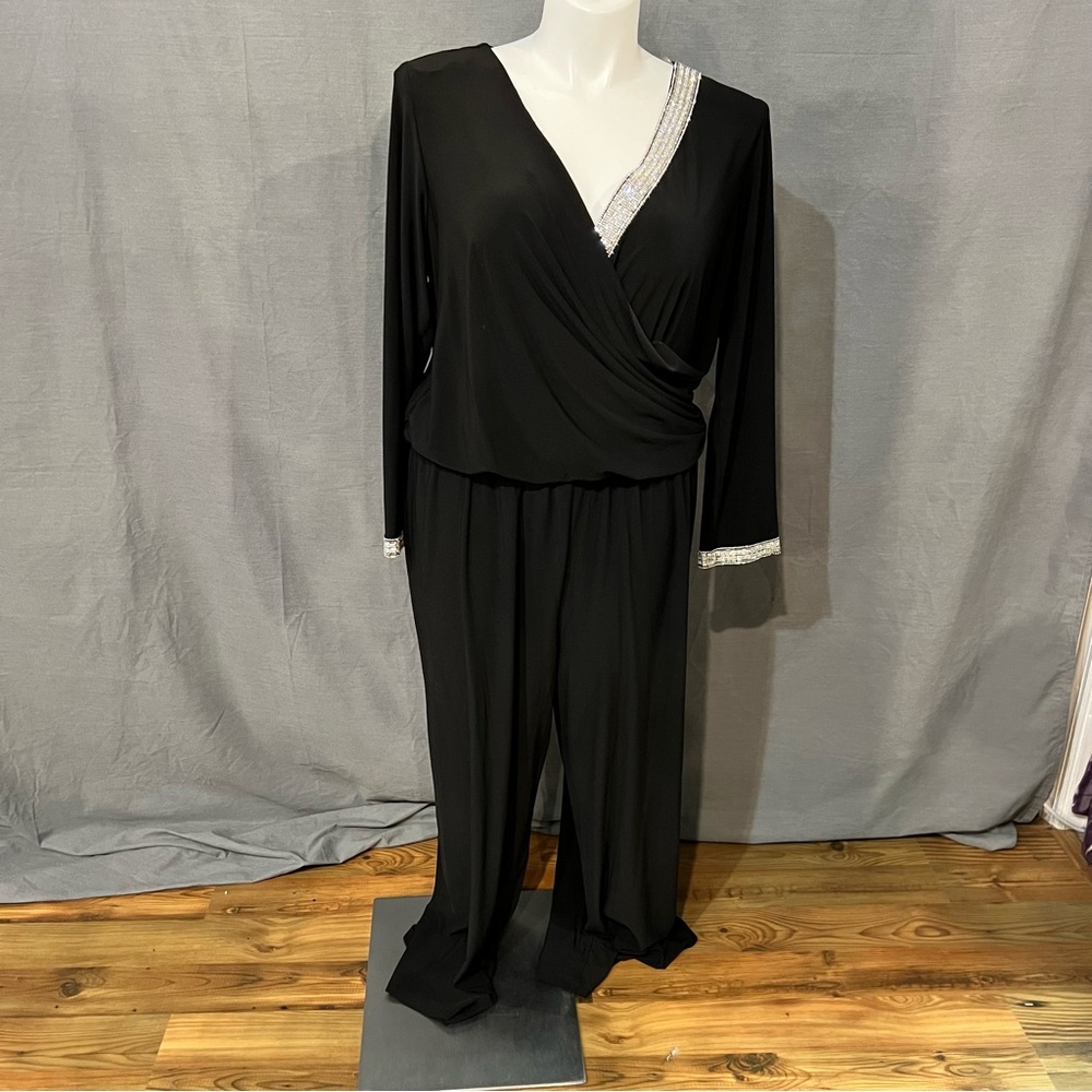 MSK Black Jumpsuit with Silver Trim